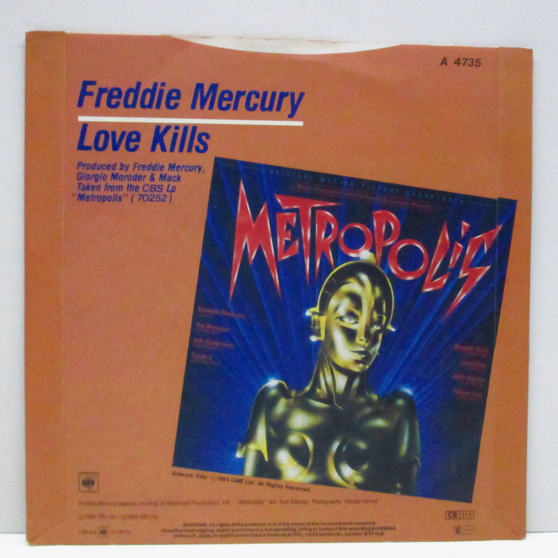 FREDDIE MERCURY - Love Kills (UK Orig.7"+Matt PS)