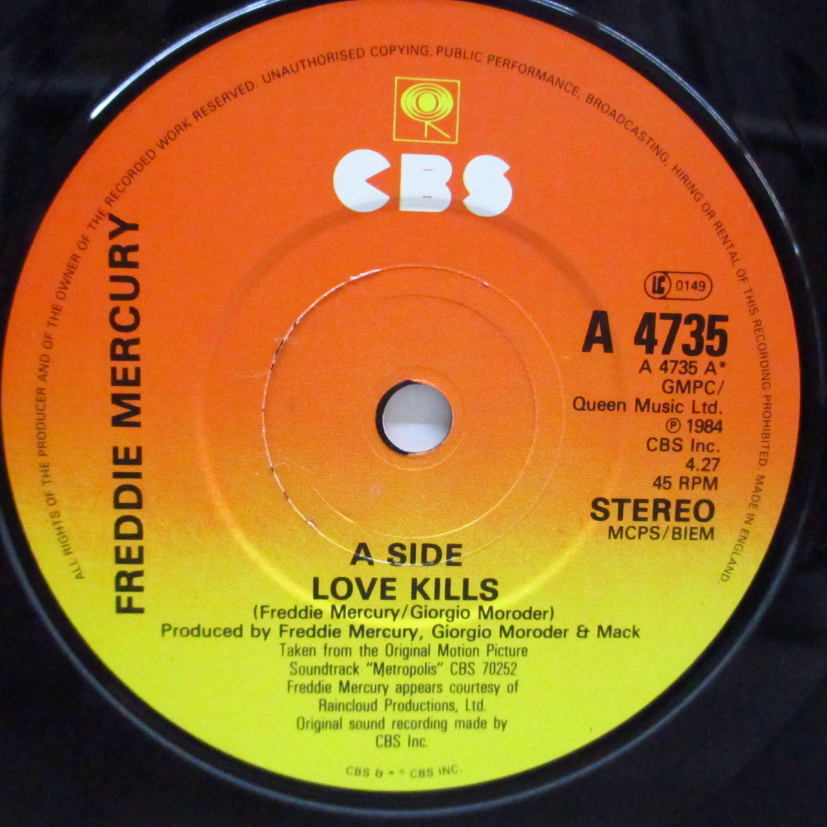 FREDDIE MERCURY - Love Kills (UK Orig.7"+Matt PS)