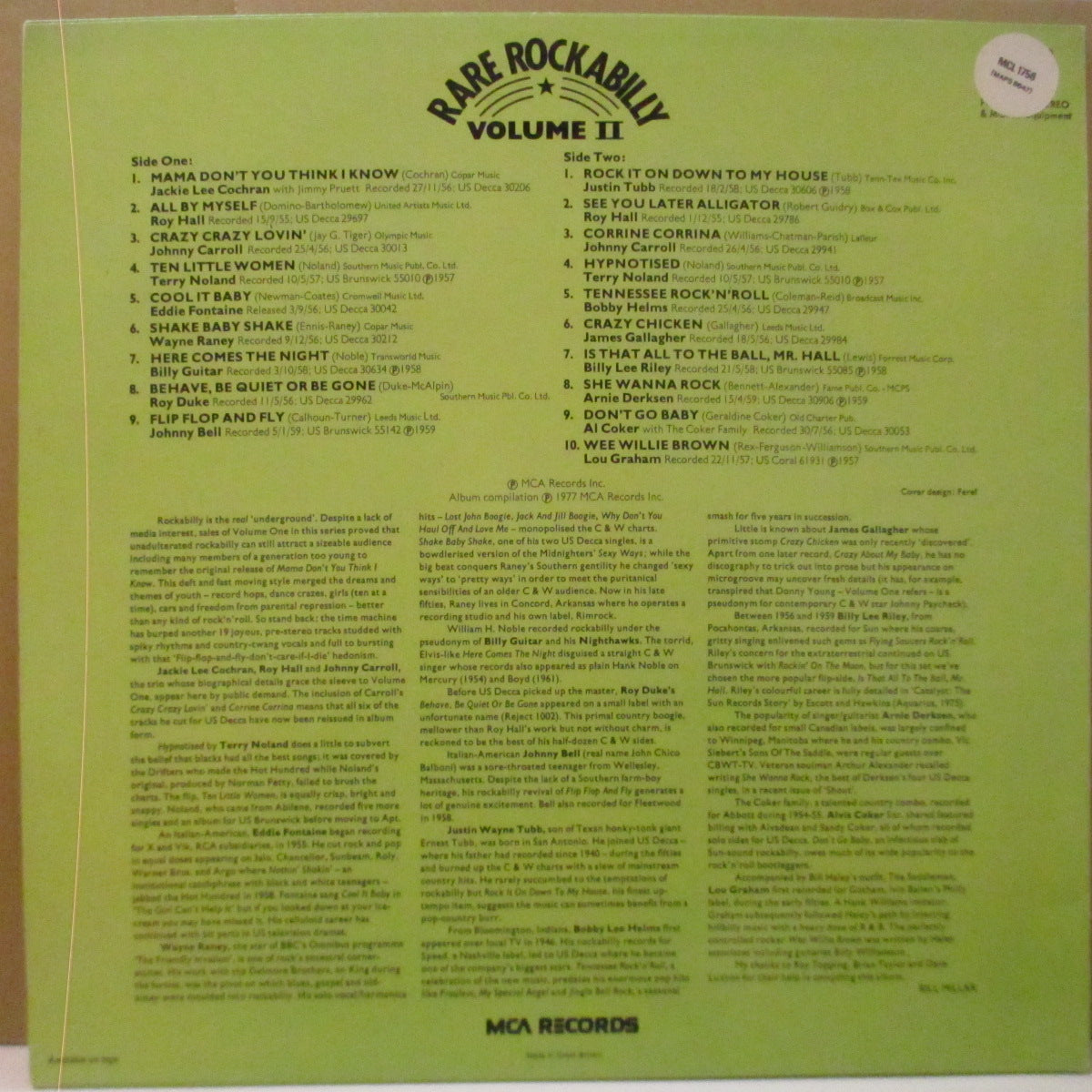 V.A. - Rare Rockabilly Vol.2 (UK '83 Re Mono LP)