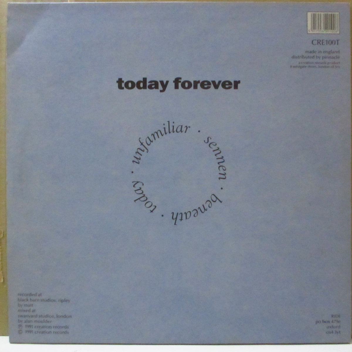 RIDE (ライド)  - Today Forever (UK オリジナル 12"+プレーンインナー/マットざら紙ジャケ)