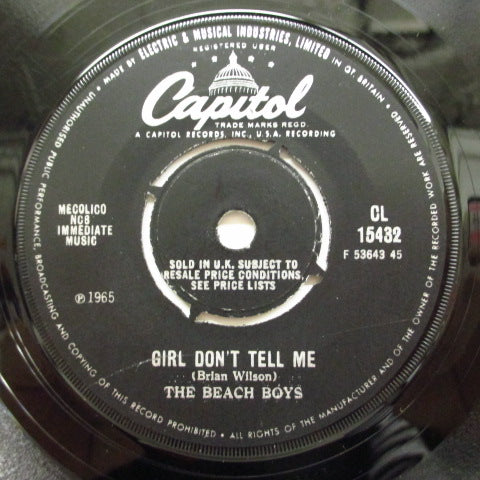 BEACH BOYS (ビーチ・ボーイズ ) - Barbara Ann / Girls Don't Tell Me (UK オリジナル 7")