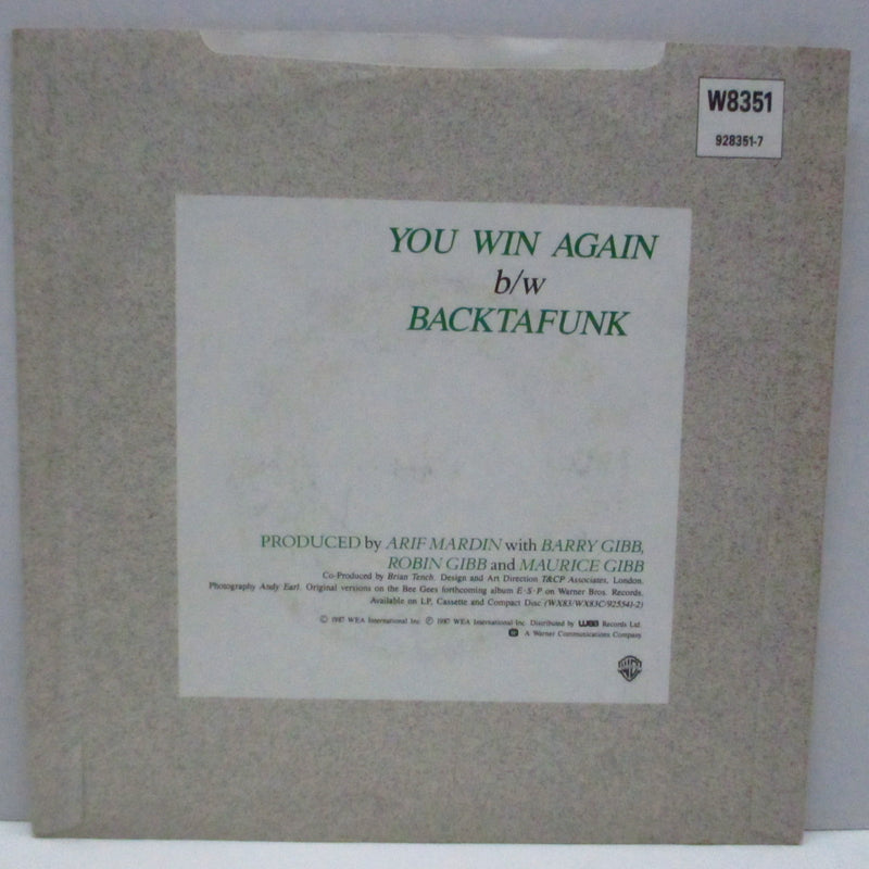 BEE GEES - You Win Again (UK Orig.Paper Lbl.7"+PS)