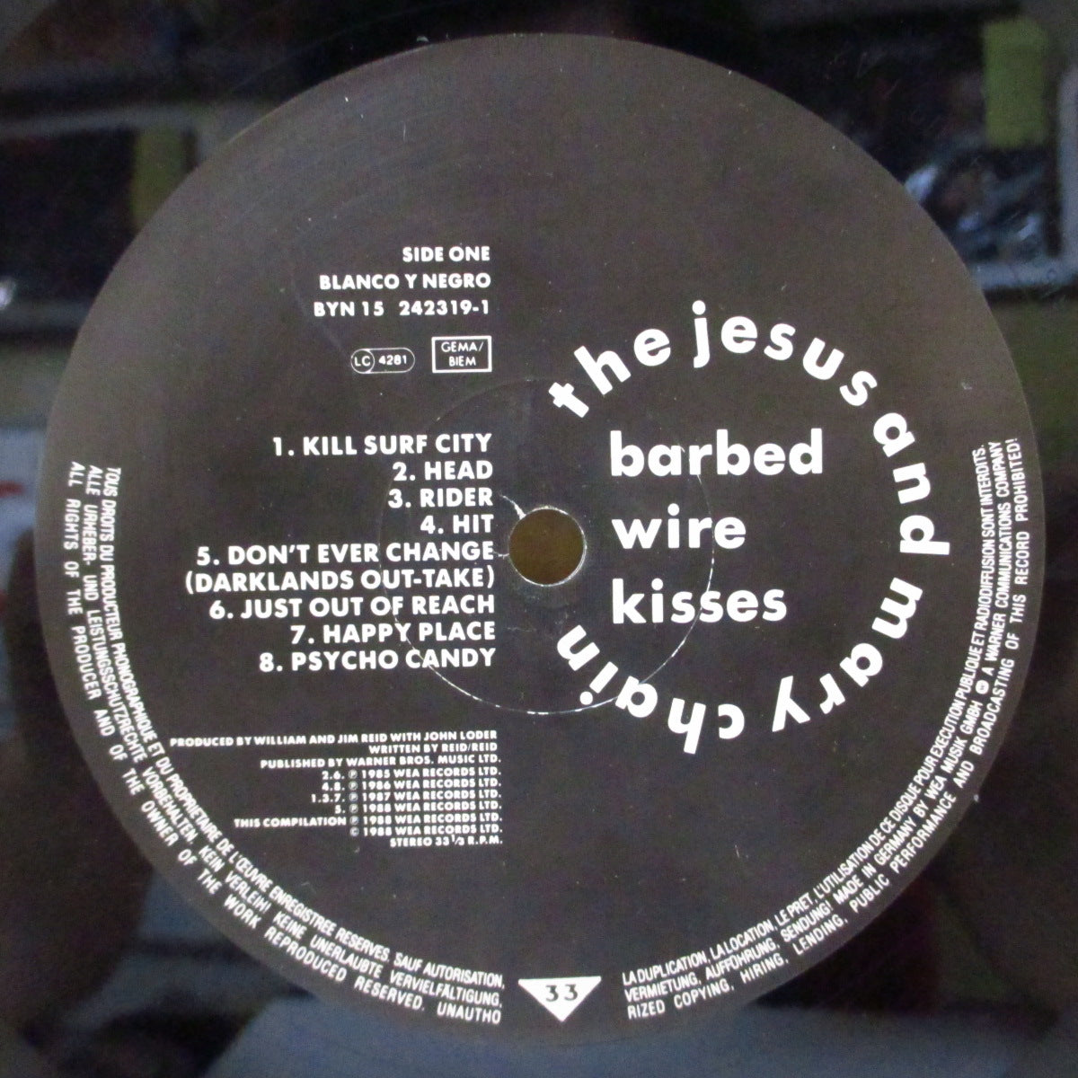 JESUS AND MARY CHAIN, THE (ジーザス＆メリー・チェイン)  - Barbed Wire Kisses - B-Sides And More (UK/EU オリジナル LP+ブラックインナー)