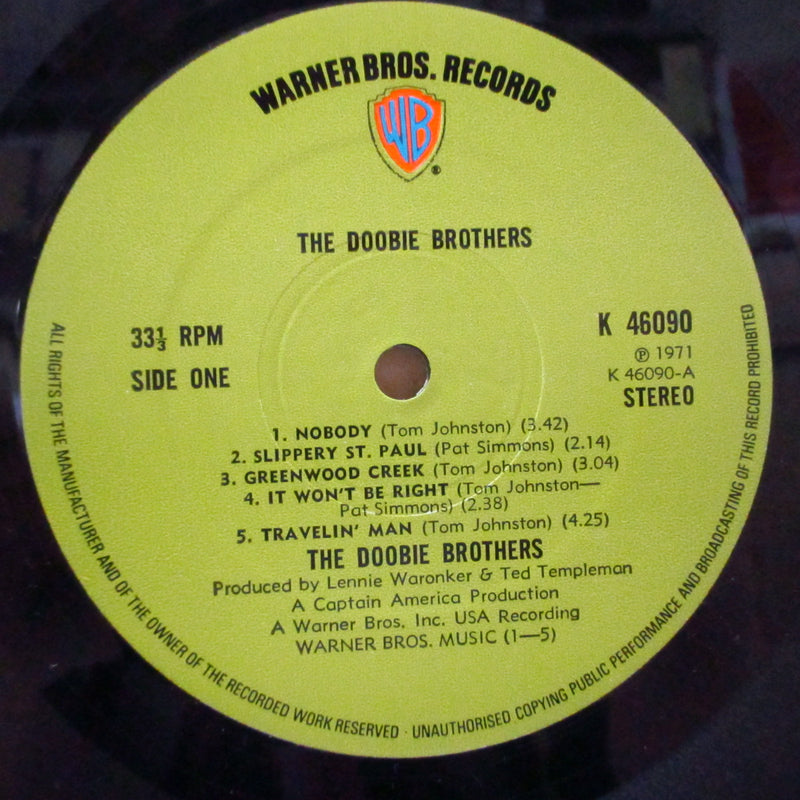 DOOBIE BROTHERS (ドゥービー・ブラザーズ)  - S.T. - 1st Album (UK オリジナル・グリーンラベ LP)