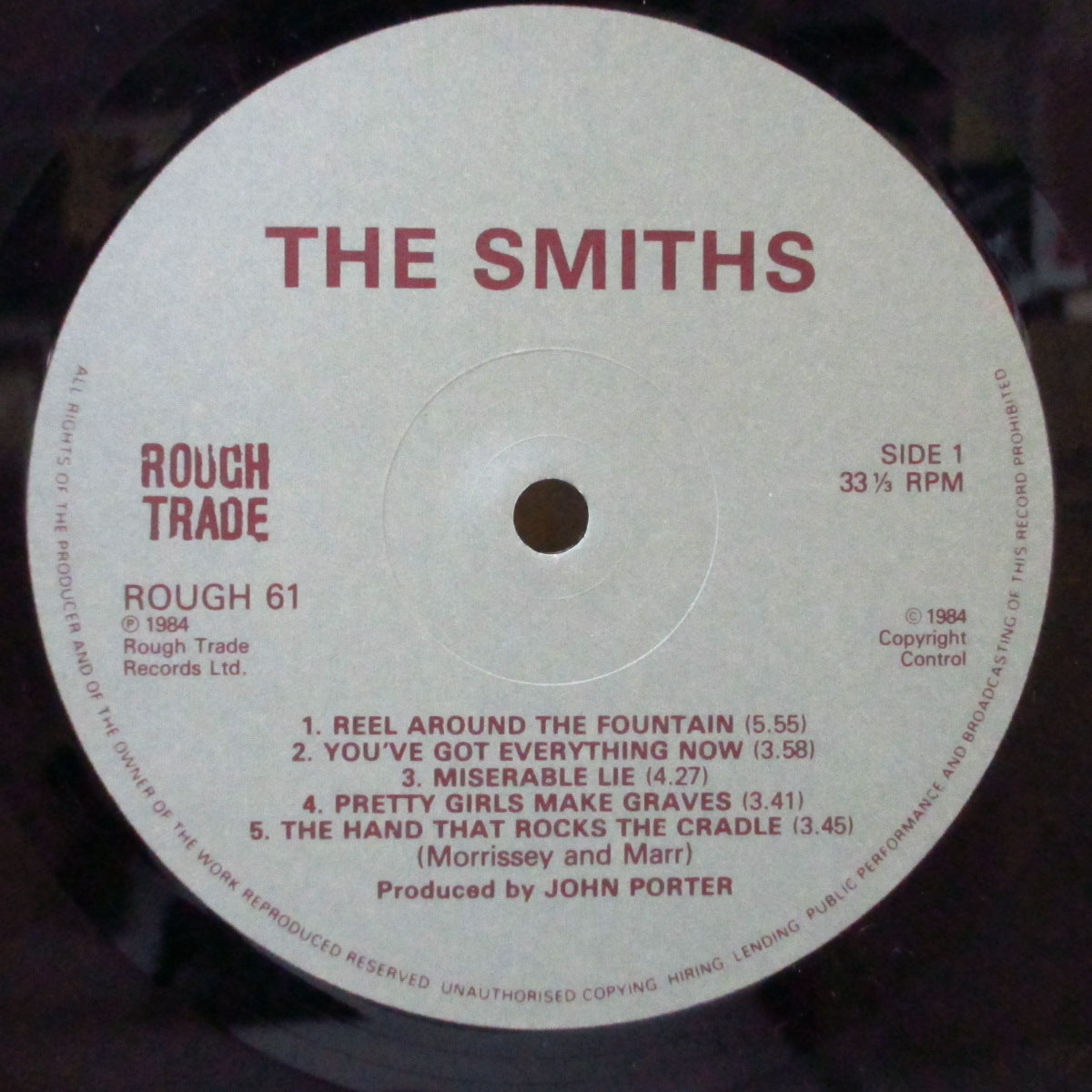 SMITHS, THE (ザ・スミス)  - S.T. - 1st (UK オリジナル「ステンシル・ロゴ・グレイ・ラベ」LP+光沢ソフト紙インナー)