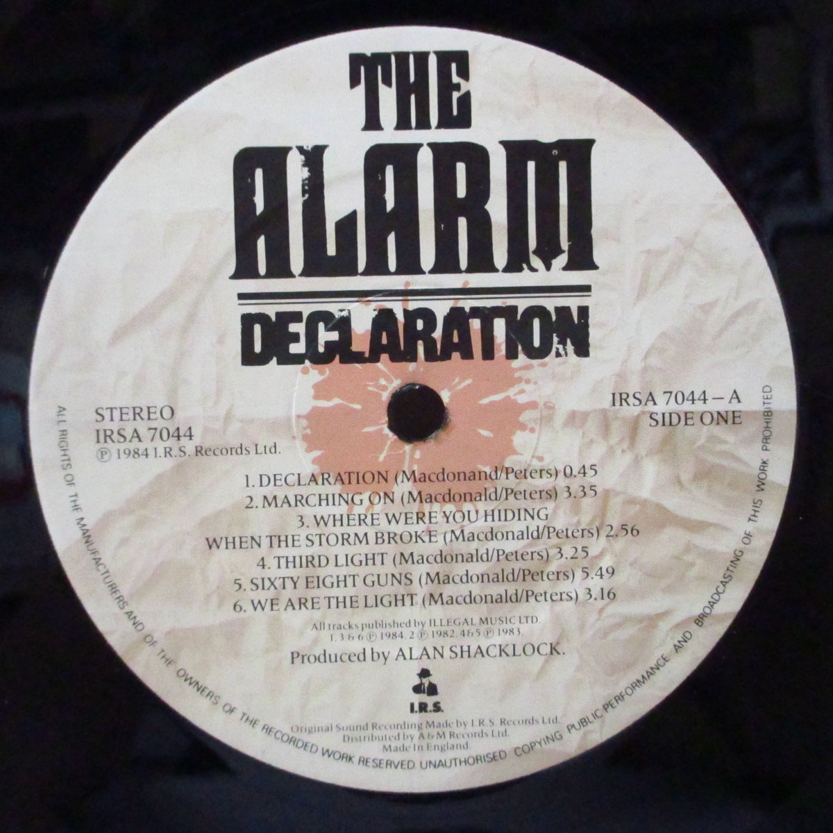 ALARM, THE (ジ・アラーム)  - Declaration (UK オリジナル・カラーピクチャーラベ LP+インナー)