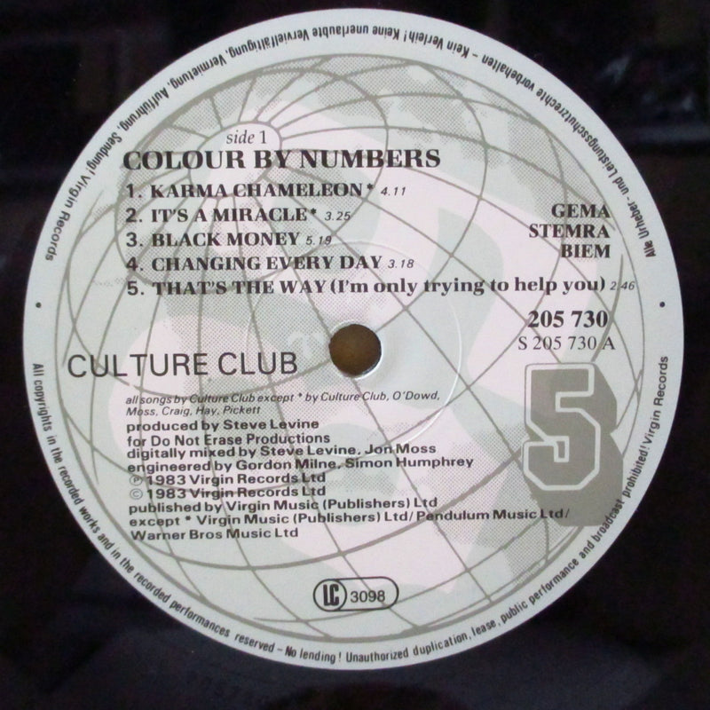 CULTURE CLUB (カルチャー・クラブ)  - Colour By Numbers (EU オリジナル LP+インサート)