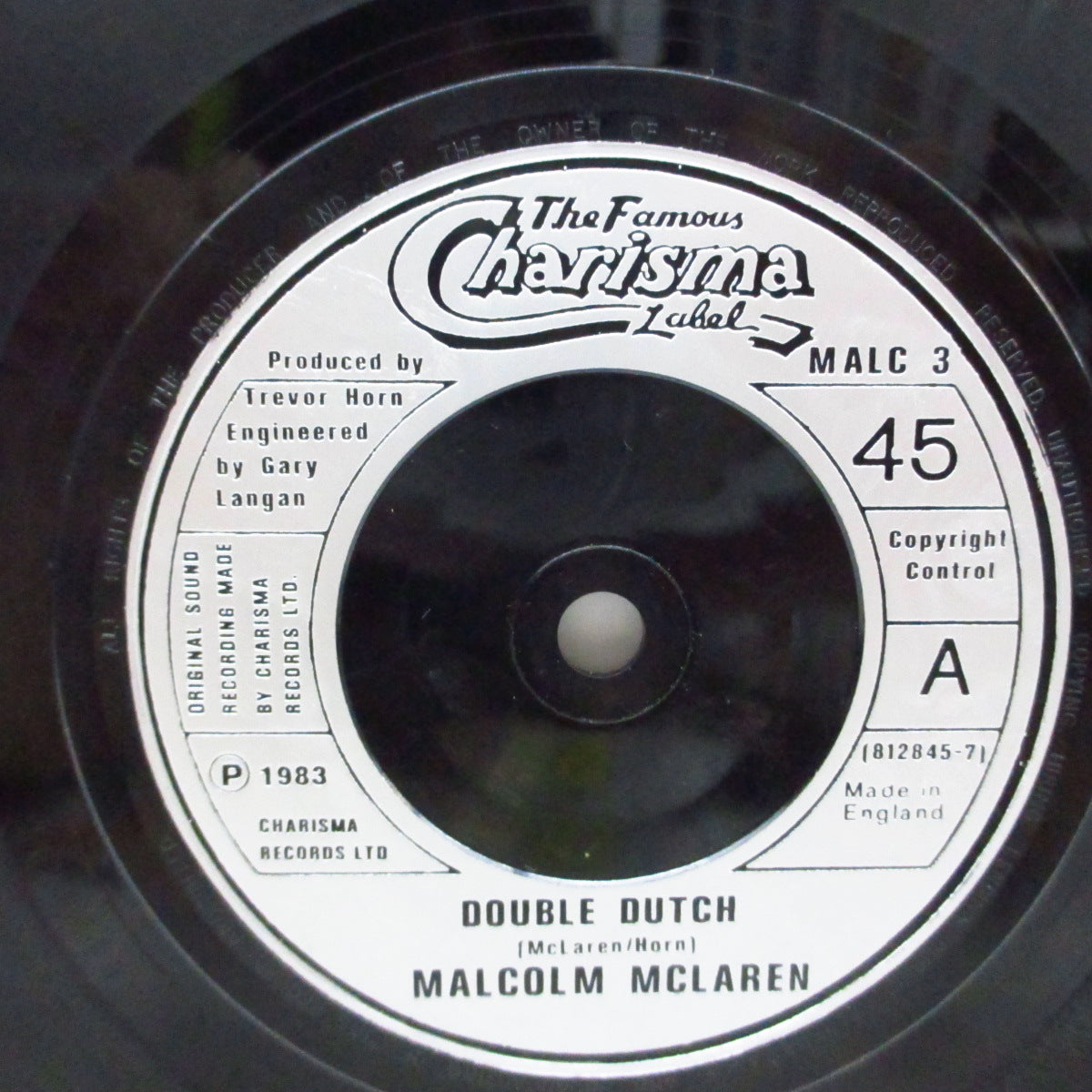 MALCOLM MCLAREN (マルコム・マクラーレン)  - Double Dutch (UK オリジナル 7"+ソフト紙ジャケ)