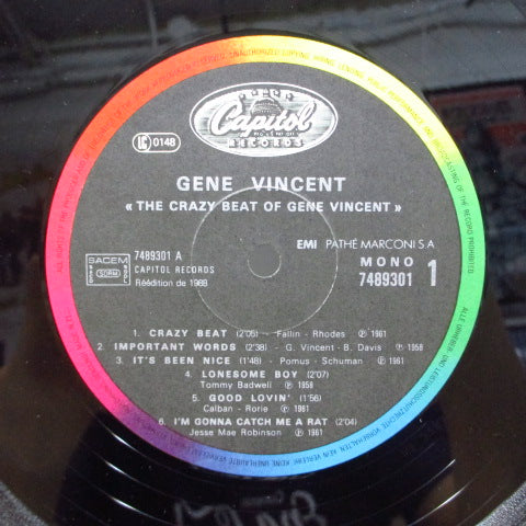 GENE VINCENT (ジーン・ヴィンセント) - The Crazy Beat Of Gene Vincent (EEC '88 Re Mono LP)