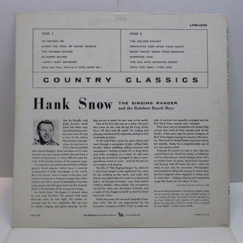 HANK SNOW - Country Classics (US Orig.Mono LP)