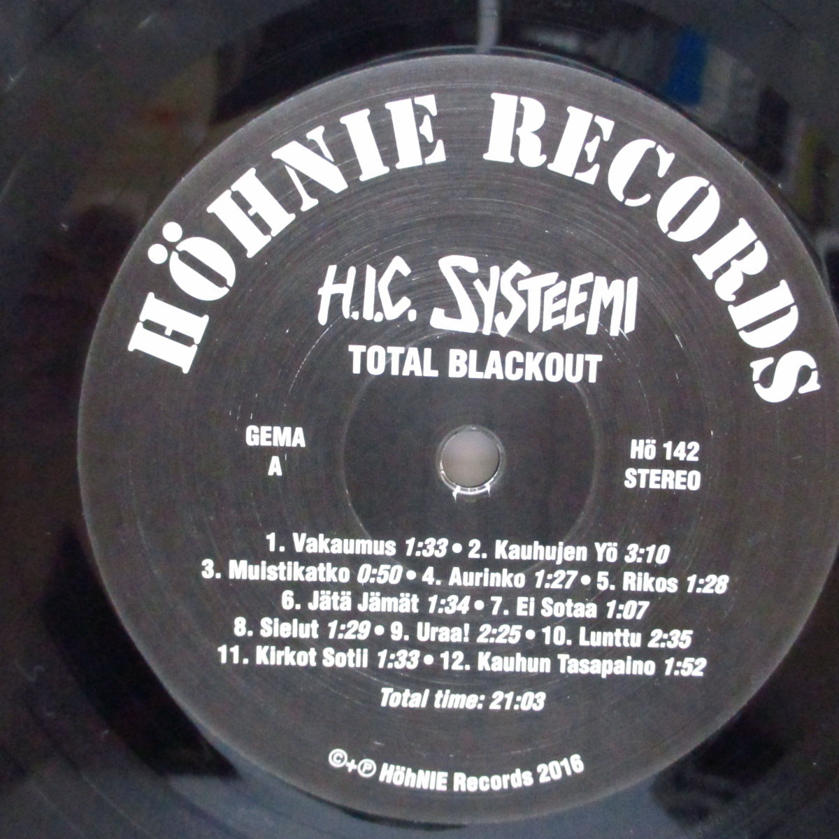 H.I.C. SYSTEEMI (H.I.C. システム)  - Total Blackout (German 300 Ltd.Black Vinyl LP+Insert)