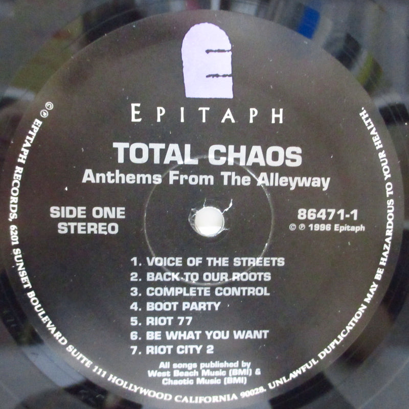 TOTAL CHAOS (トータル・カオス)  - Anthems From The Alleyway (US Orig.LP+Insert)