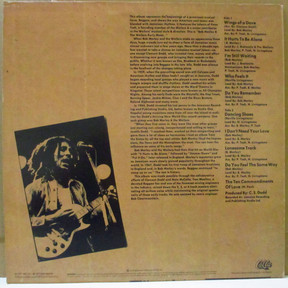 BOB MARLEY u0026 THE WAILERS Featuring PETER TOSH  (ボブ・マーリーu0026ザ・ウェイラーズ・フィーチャリング・ピーター・トッシュ) - Early Music (UK オリジナル LP)