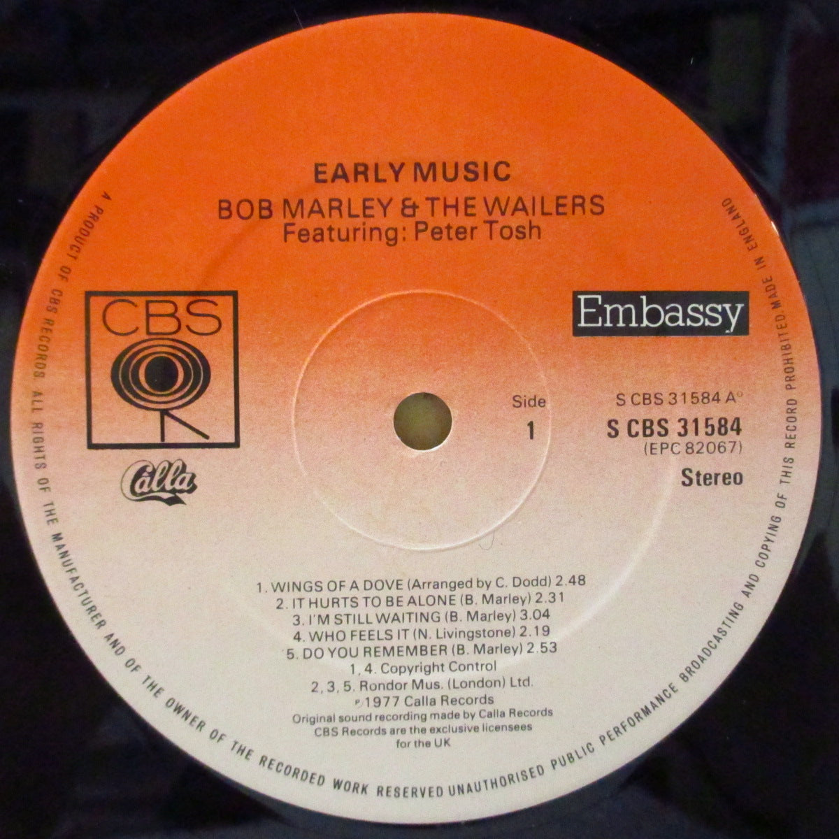 BOB MARLEY & THE WAILERS Featuring PETER TOSH (ボブ・マーリー&ザ・ウェイラーズ・フィーチャリング・ピーター・トッシュ)  - Early Music (UK オリジナル LP)