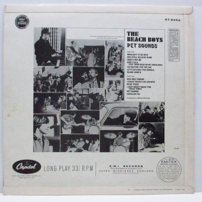 BEACH BOYS (ビーチ・ボーイズ)  - Pet Sounds (UK 60's 再発「ライムグリーン・ラベ」ステレオ LP/3面CFS)