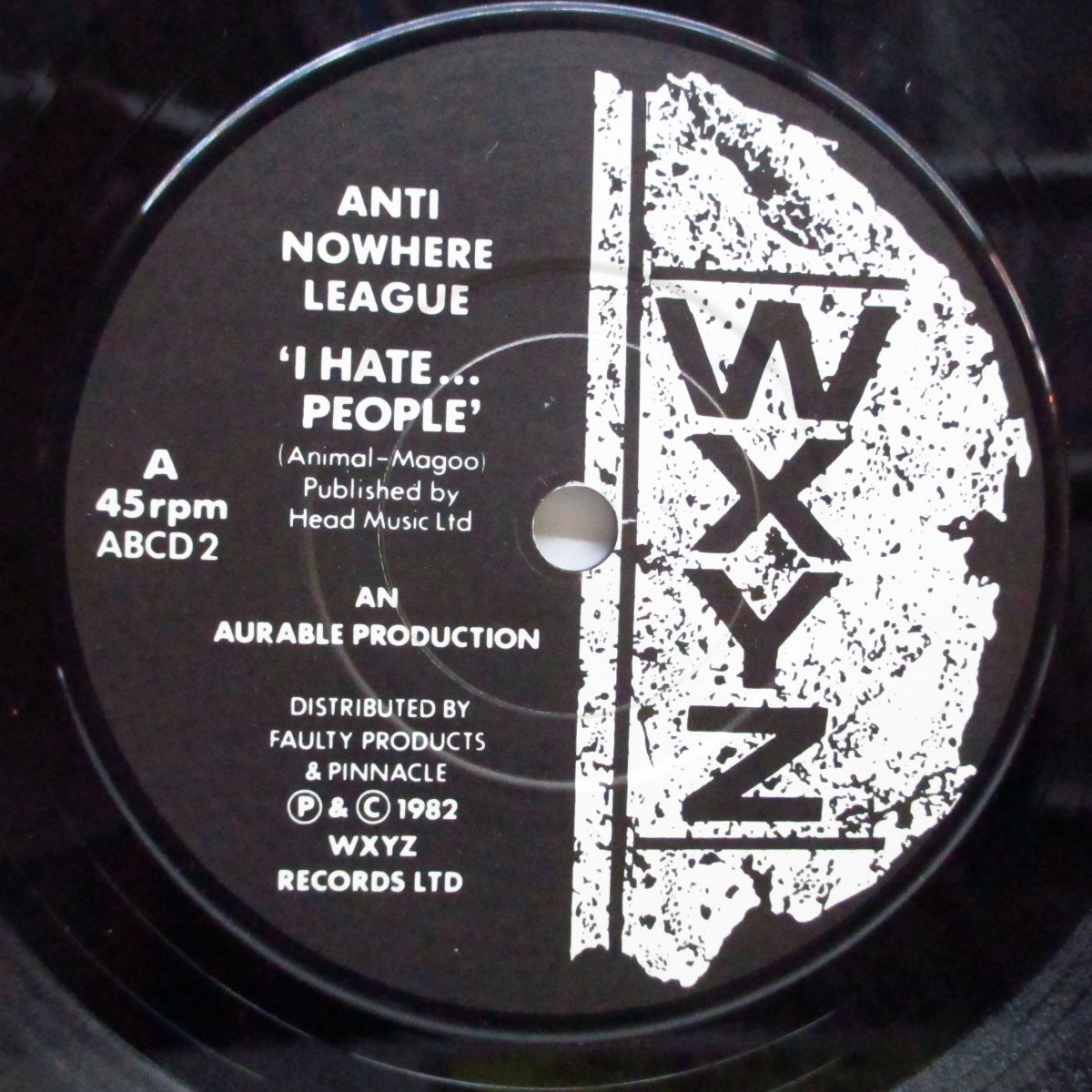 ANTI-NOWHERE LEAGUE (アンチ‐ノーウェア・リーグ) - I Hate...People (UK Orig.7"/Black Logo)