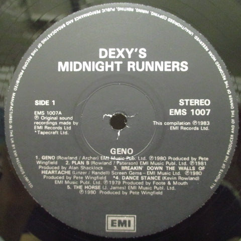 DEXYS MIDNIGHT RUNNERS (ディキシーズ・ミッドナイト・ランナーズ)  - Geno (UK EMI RI)