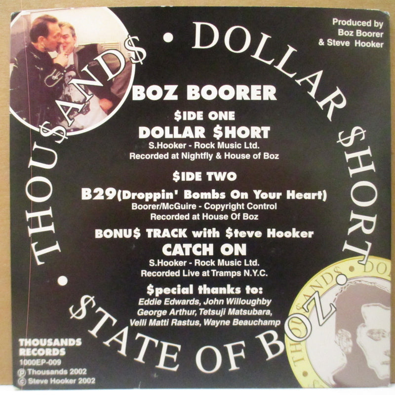 BOZ BOORER - Dollar Short (Japan Orig.7"+サイン入りPS)