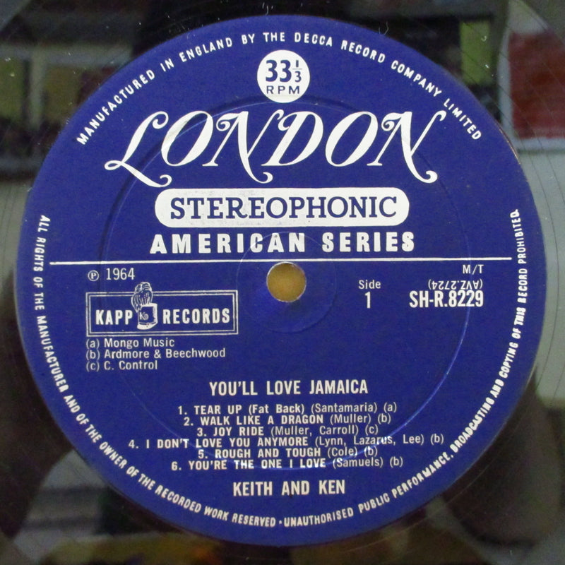 KEITH & KEN With THE JAMAICAN STEEL BAND (キース・アンド・ケン・ウィズ・ザ・ジャマイカン・スティール・バンド)  - You'll Love Jamaica (UK オリジナル・ステレオ LP/表面コーティングジャケ)