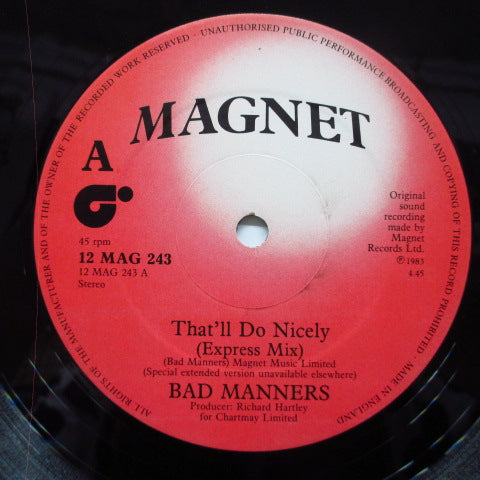 BAD MANNERS (バッド・マナーズ)  - That'll Do Nicely - Express Mix (UK Orig.12")