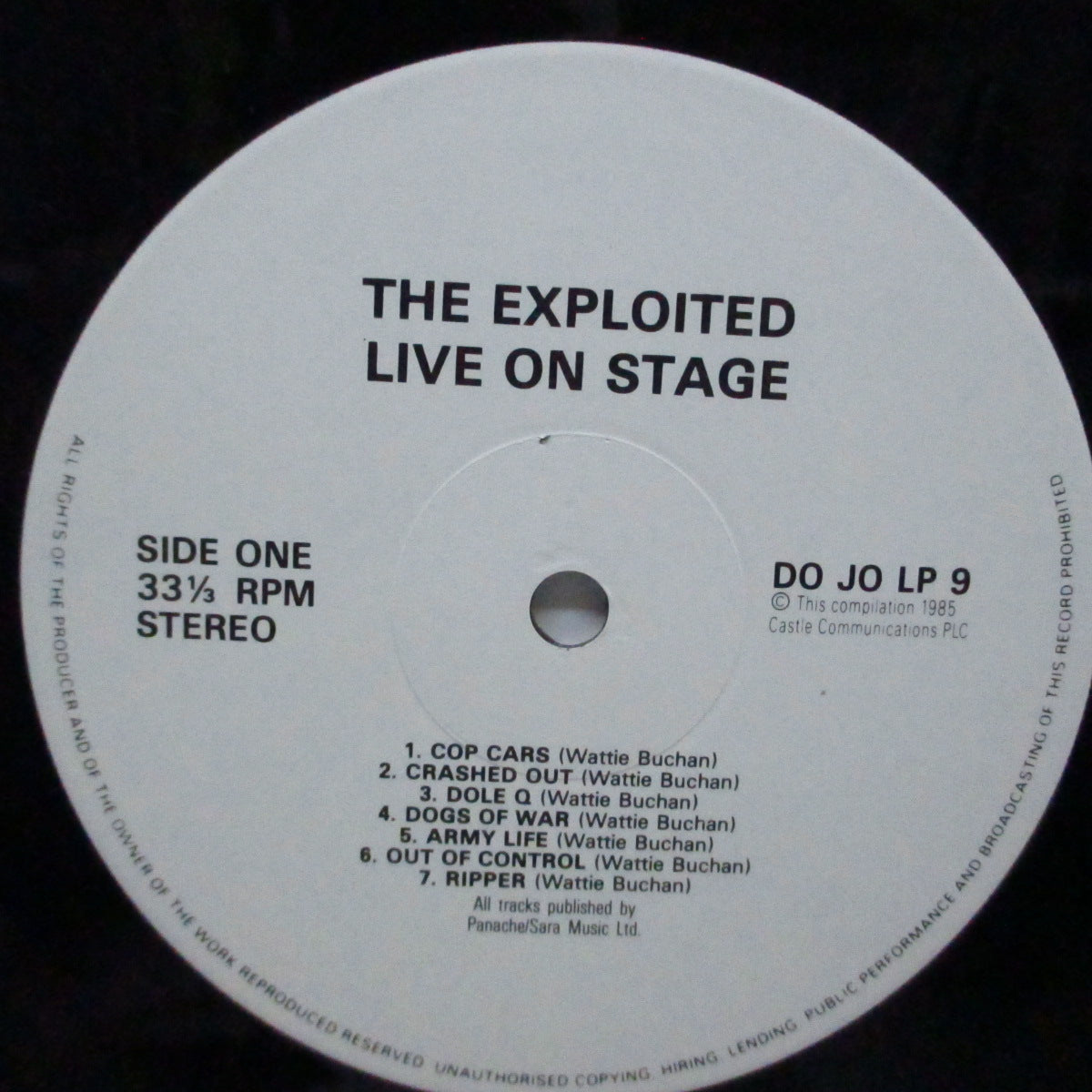 EXPLOITED, THE (ジ・エクスプロイテッド)  - On Stage (UK '85 再発 LP/DOJOLP9)