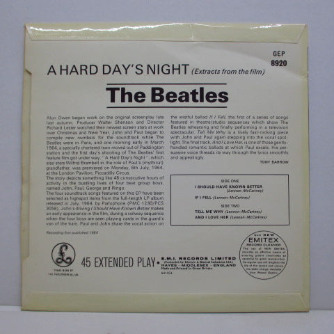 BEATLES (ビートルズ) - Extracts From The Film A Hard Day's Night (UK 80's Reissue EP/CFS)
