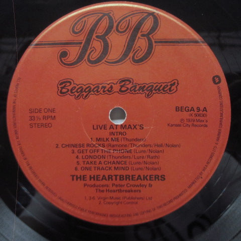 JOHNNY THUNDERS & THE HEARTBREAKERS (ジョニー・サンダース & ザ・ハートブレーカーズ)- - Live At Max's Kansas City (UK Orig.LP)
