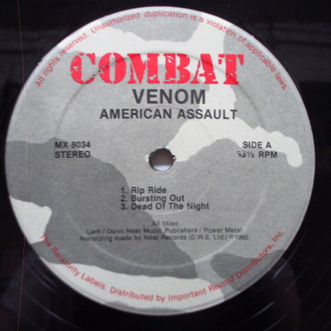 VENOM (ヴェノム)  - American Assault (US Orig.MLP/Grey Lbl.)