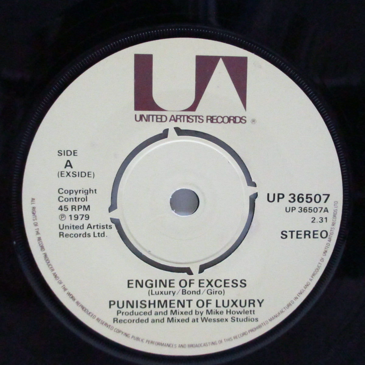 PUNISHMENT OF LUXURY (パニッシュメント・オブ・ラグジュアリー)  - Engine Of Excess (UK Orig.7")