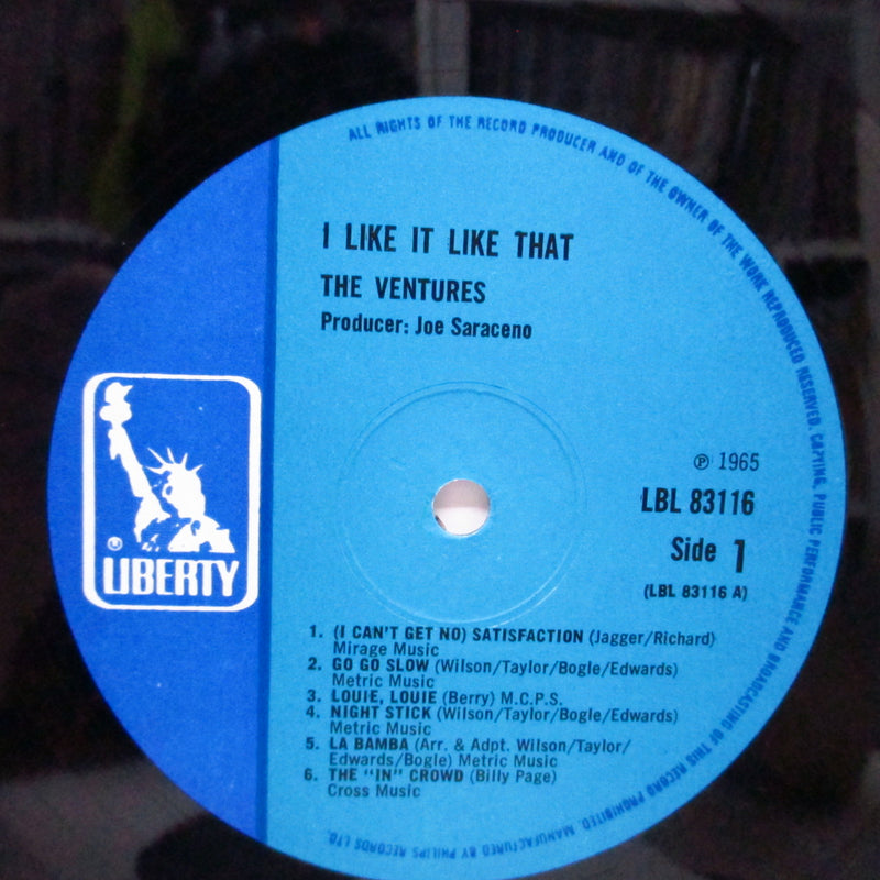 VENTURES (ベンチャーズ)  - I Like It Like That (UK 60's 再発「モノラル」LP/表面コーティングジャケ)