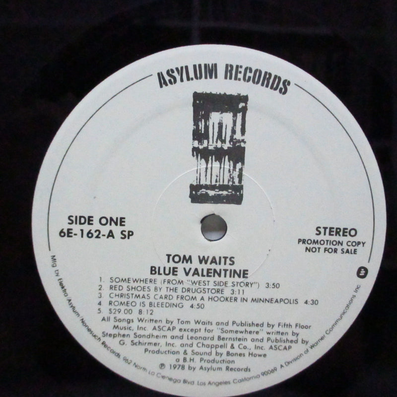 TOM WAITS (トム・ウェイツ) - Blue Valentine (US プロモ白ラベ LP+GS/6E-162)