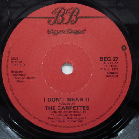 CARPETTES, THE (ザ ・カーペッツ) - I Don't Mean It (UK Orig.7")