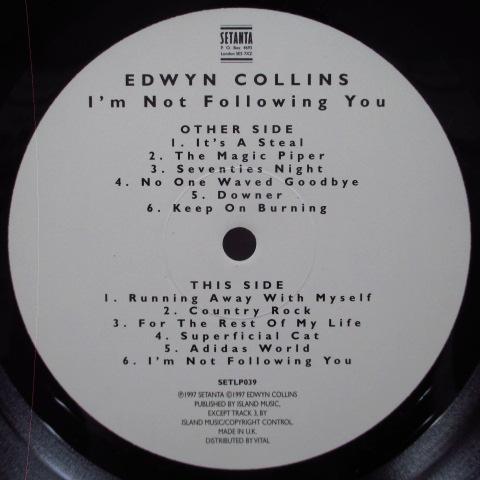 EDWYN COLLINS (エドウィン・コリンズ)  - I'm Not Following You (UK Orig.LP+Inner)