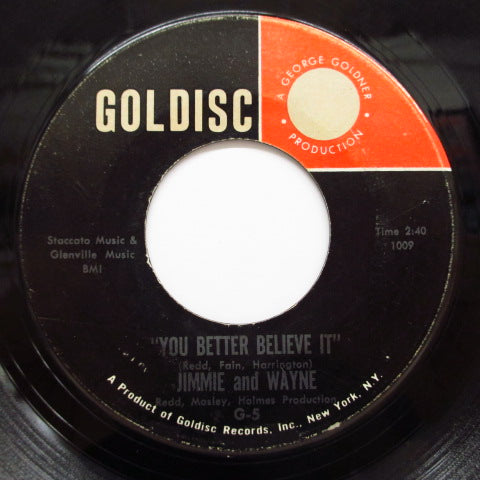 JIMMIE & WAYNE - You Better Believe It ('63 Goldisc)