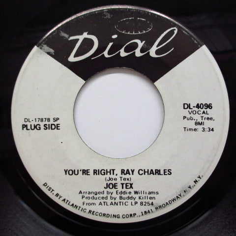 JOE TEX - You're Right, Ray Charles (Promo)