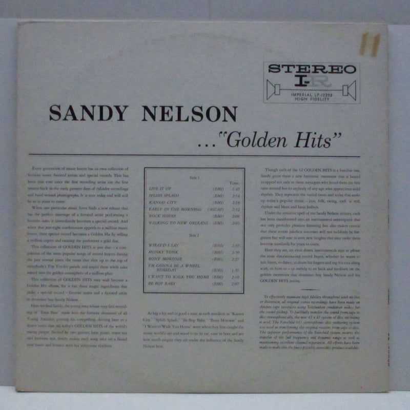 SANDY NELSON (サンディ・ネルソン)  - Golden Hits (US '62 Reissue Stereo LP)