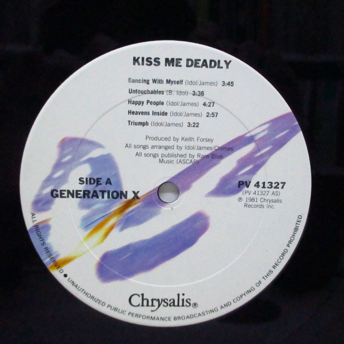 GENERATION X (GEN X) (ジェネレーション X)  - Kiss Me Deadly (US 80's 再発「カラーバタフライ」ラベ LPバーコードジャケ)