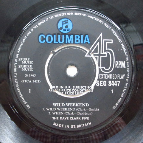 DAVE CLARK FIVE (デイブ・クラーク・ファイブ) - Wild Weekend (UK Orig.MONO EP)