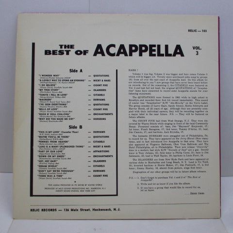 V.A. - The Best Of Acappella Vol.3 (80's Reissue)