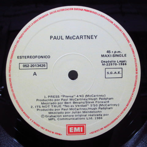 PAUL McCARTNEY (ポール・マッカートニー） - Press (Spain Orig.12")