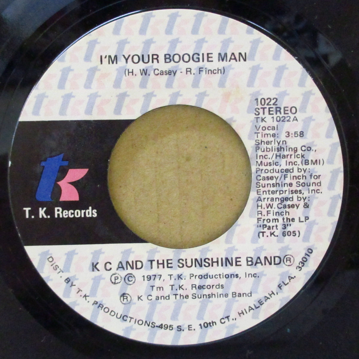 K.C.& THE SUNSHINE BAND (K.C.&ザ・サンシャイン・バンド)  - I'm Your Boogie Man (US Orig.7"+CS)