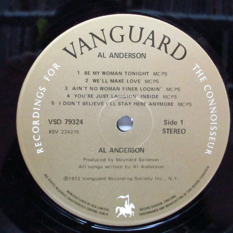 AL ANDERSON (アル・アンダーソン)  - S.T. (UK オリジナル・ステレオ LP)