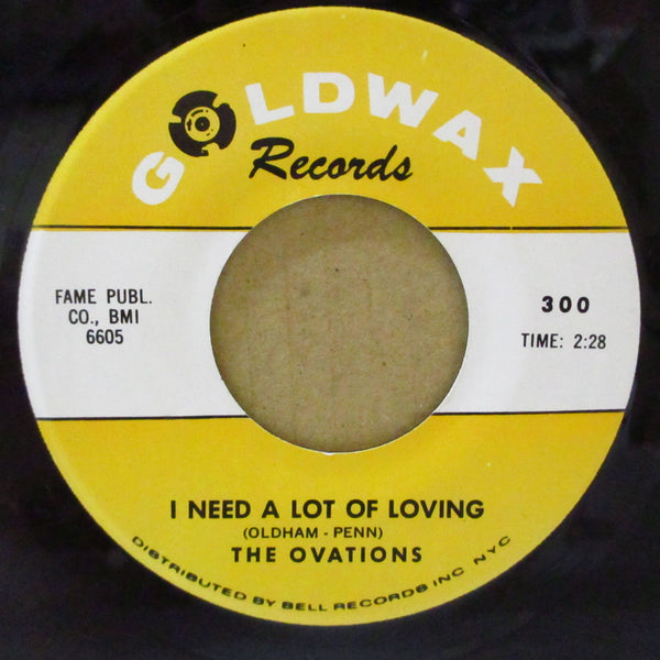 OVATIONS (オヴェイションズ)  - I Need A Lot Of Loving (US Orig.Yellow & White Label 7")