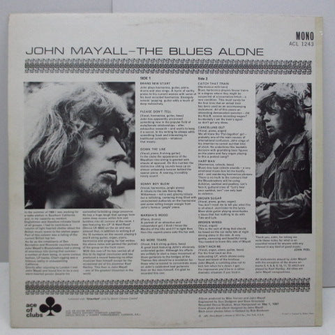 JOHN MAYALL & BLUESBREAKERS (ジョン・メイオール&ブルースブレーカーズ)  - The Blues Alone (UK Orig.Mono LP/CS#2)