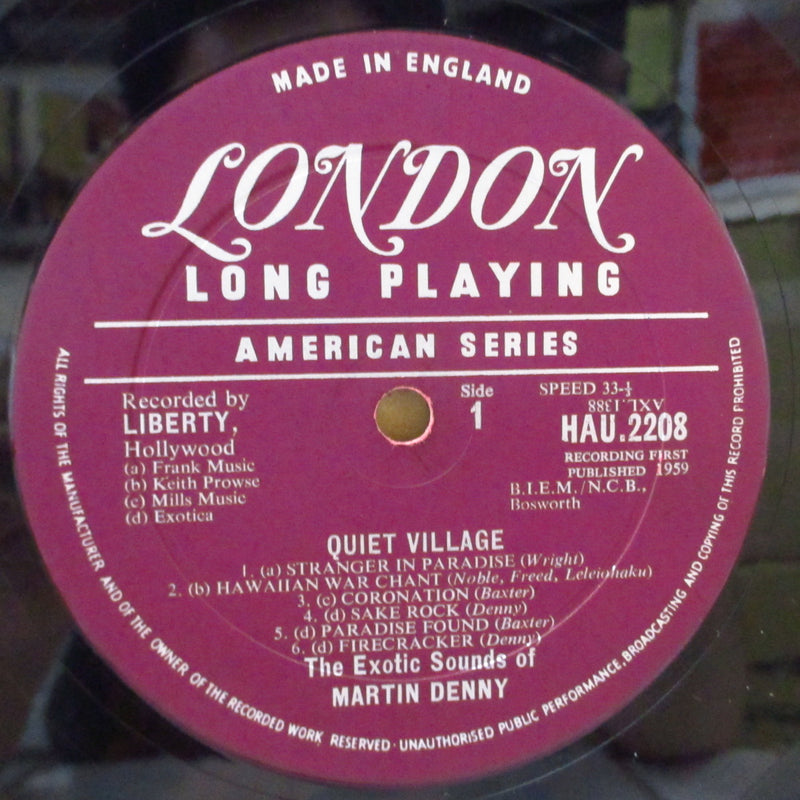 MARTIN DENNY (マーティン・デニー)  - Quiet Village (UK オリジナル・モノラル LP/表面コーティング２面折り返しジャケ)