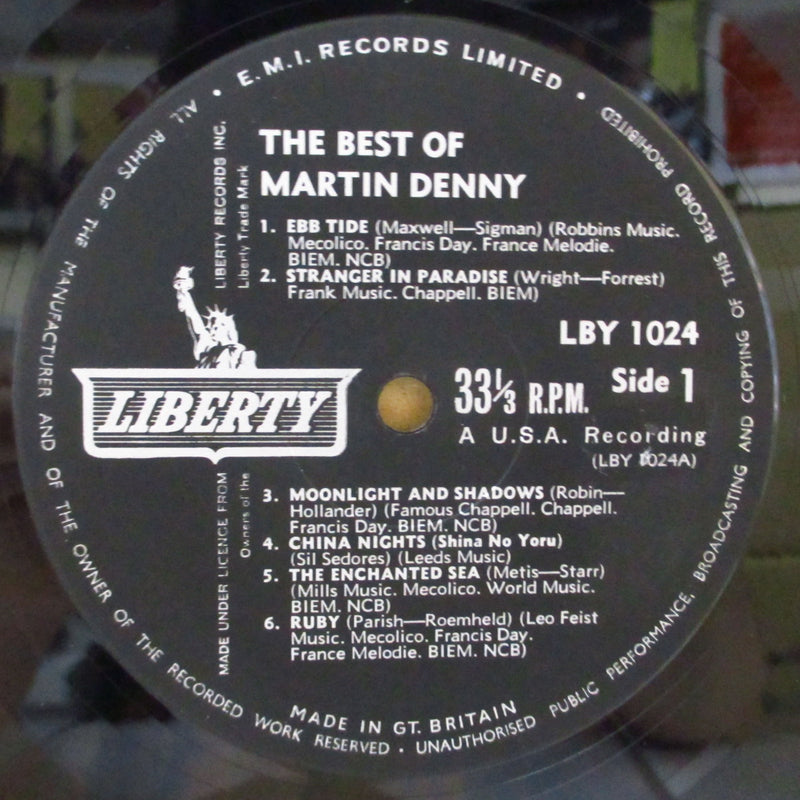 MARTIN DENNY (マーティン・デニー)  - The Best Of Martin Denny (UK オリジナル・モノラル LP/表面コーティング3面折り返しジャケ)