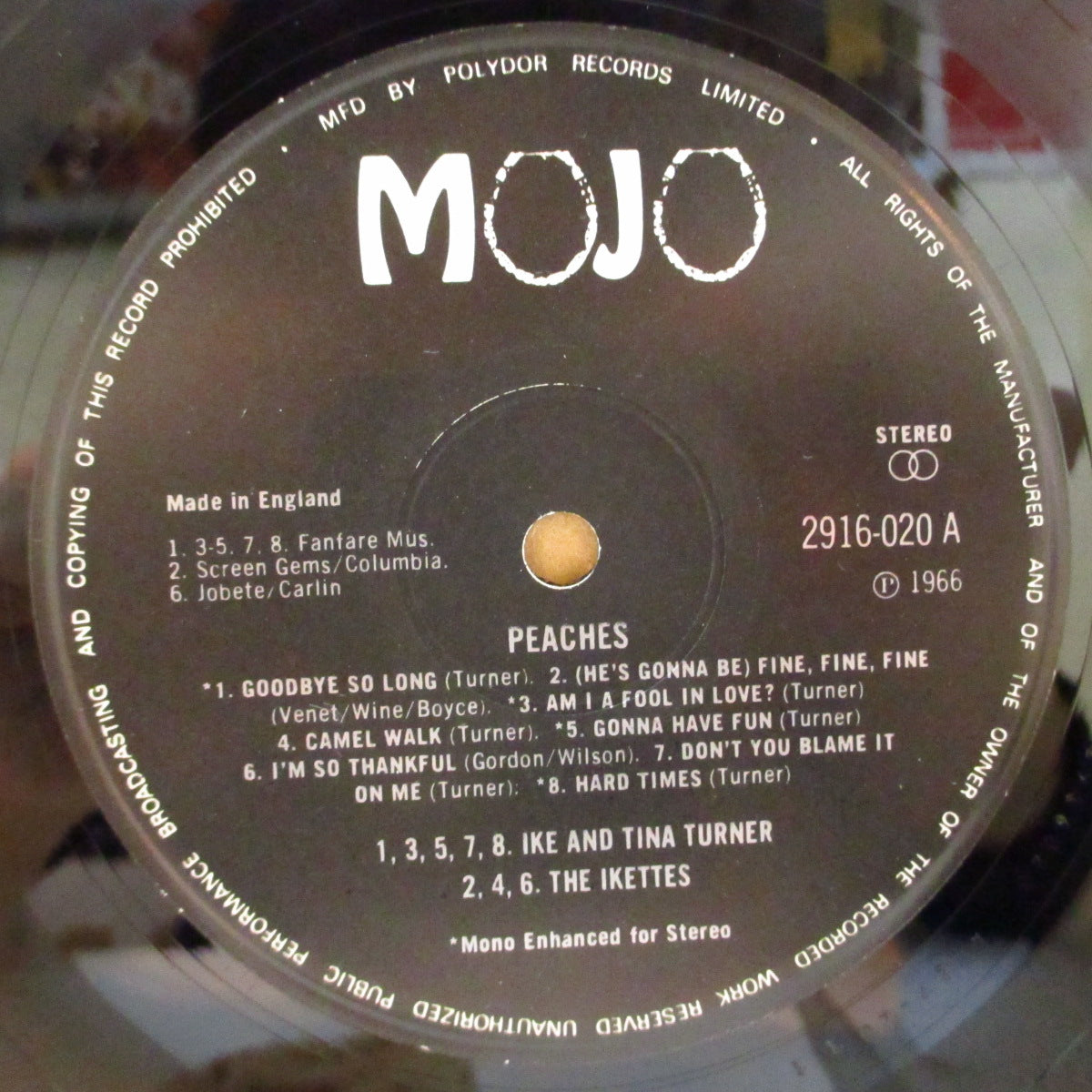 IKE & TINA TURNER AND THE IKETTES (アイク＆ティナ・ターナーとアイケッツ)  - Peaches (UK Orig.Stereo LP)