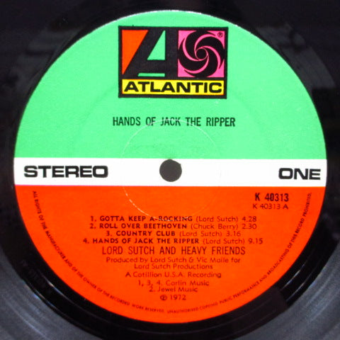 LORD SUTCH AND HEAVY FRIENDS (スクリーミング・ロード・サッチ) - Hands Of Jack The Ripper (UK Orig.LP/Matte CVR)