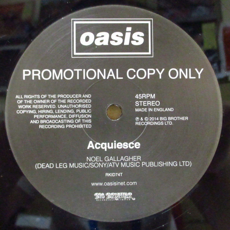 OASIS (オアシス)  - Acquiesce (UK '14 限定プロモ片面 12"+HMV用クーポン/ダイカットスリーブ)