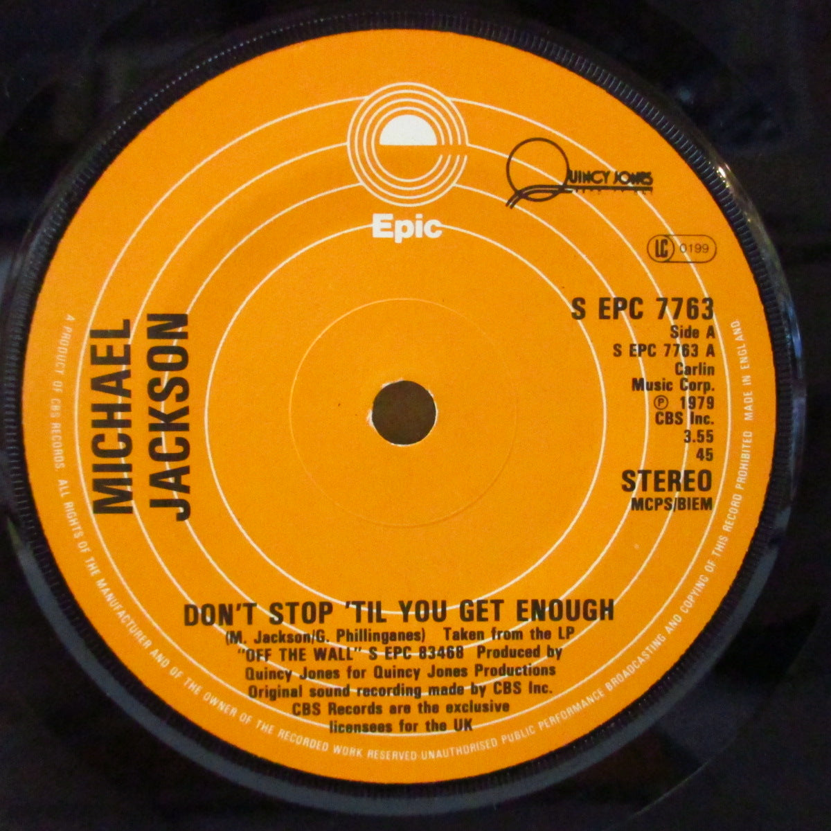MICHAEL JACKSON (マイケル・ジャクソン)  - Don't Stop 'Til You Get Enough (UK オリジナル 7"+CS #2)